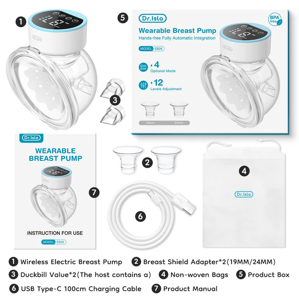 MilkEase™ Go – Extractor eléctrico portátil manos libres